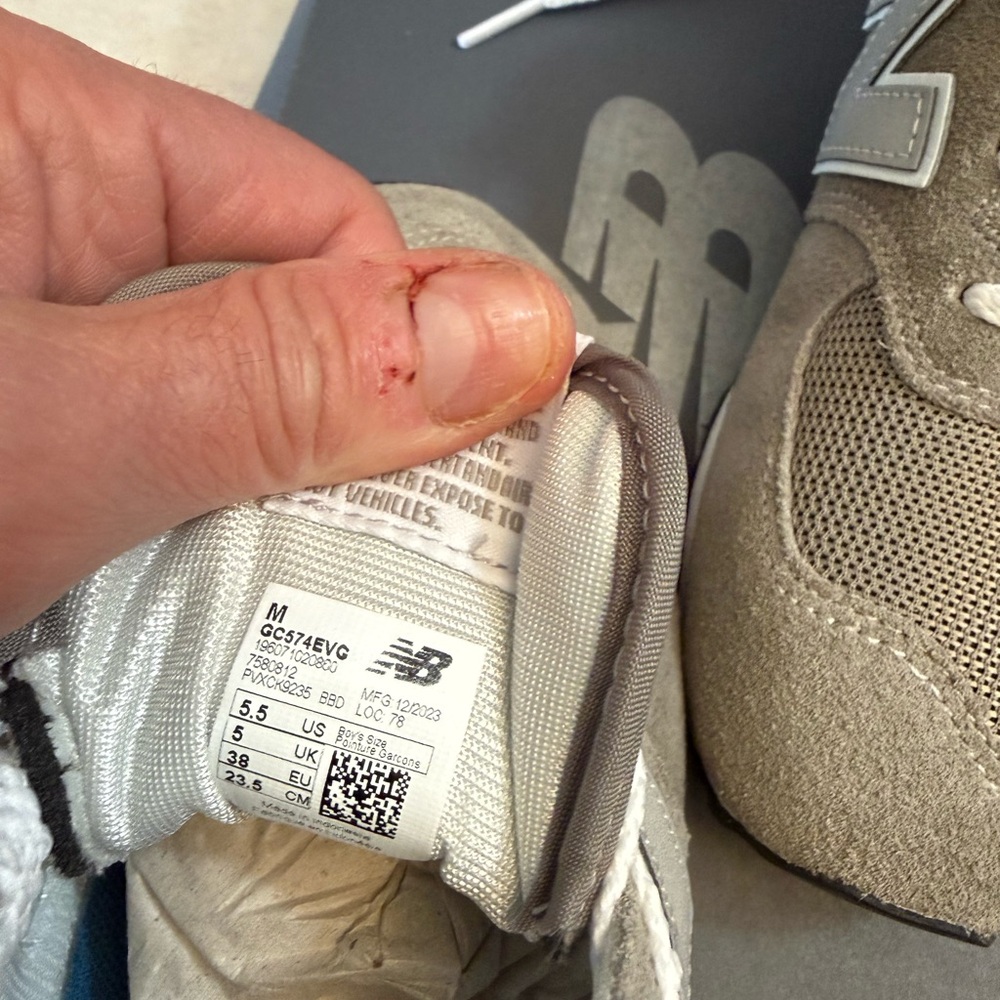 New Balance Kids' Tan and White Sneakers